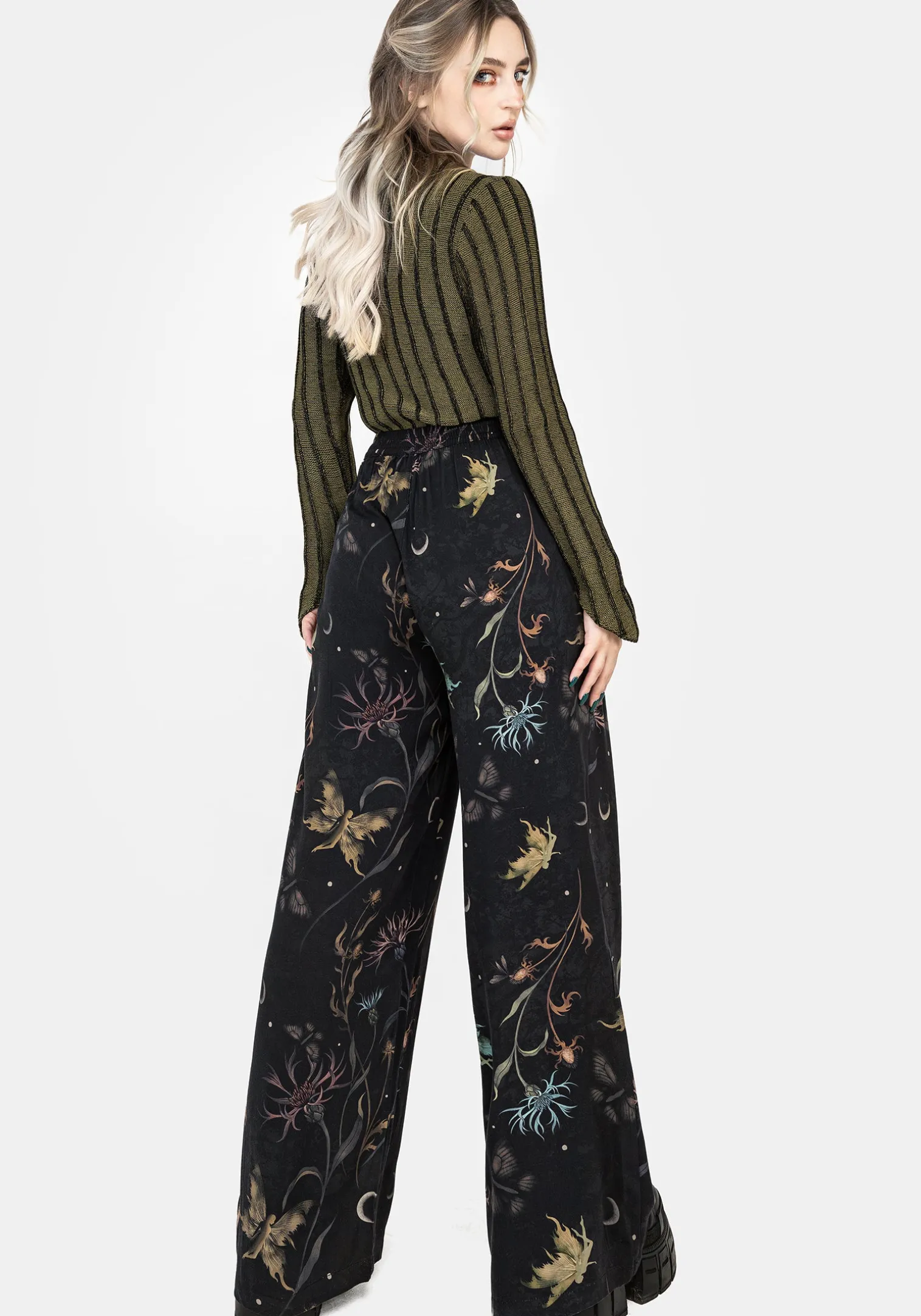 Rosanella Floral Print Straight Leg Trousers