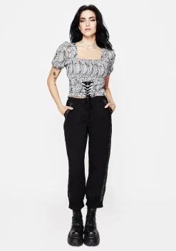 Rosethorn Embroidered Balloon Trousers