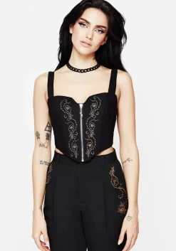 Rosethorn Embroidered Corset Top