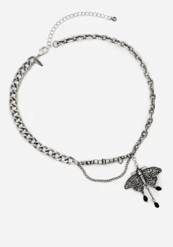 Rowan Moth Mixed Chain Necklace