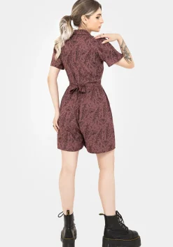 Roxana Moth Foxglove Button Down Playsuit