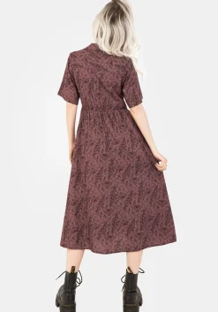Roxana Moth Foxglove Button Down Midi Shirt Dress