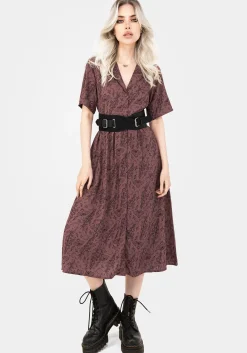 Roxana Moth Foxglove Button Down Midi Shirt Dress