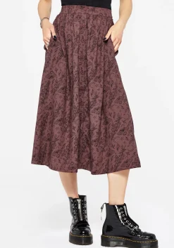 Roxana Moth Foxglove Button Down Midi Skirt