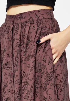 Roxana Moth Foxglove Button Down Midi Skirt