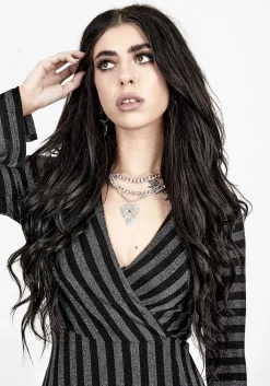 Roxy Glitter Mock Wrap Dress