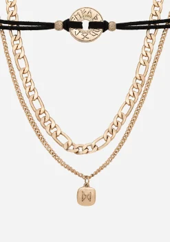 Runes Layered Necklace - Gold