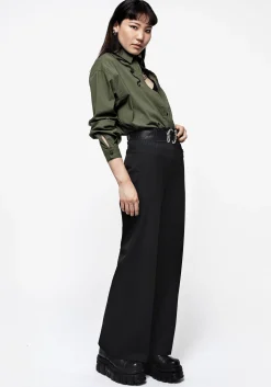 Ruthless Double Waistband Wide Leg Trousers