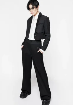 Ruthless Double Waistband Wide Leg Trousers