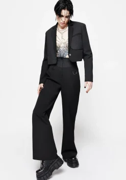Ruthless Double Waistband Wide Leg Trousers