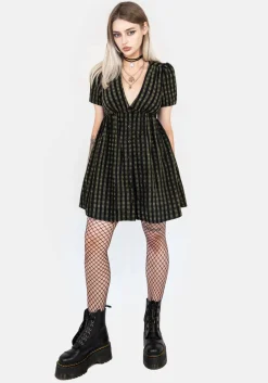 Rydal Check Button Up Mini Dress - Green