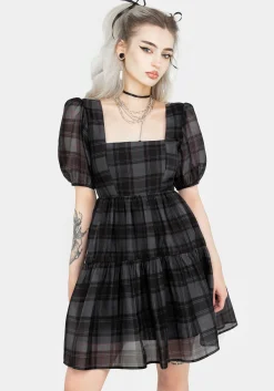 Salome Organza Check Mini Dress