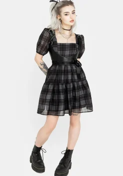 Salome Organza Check Mini Dress