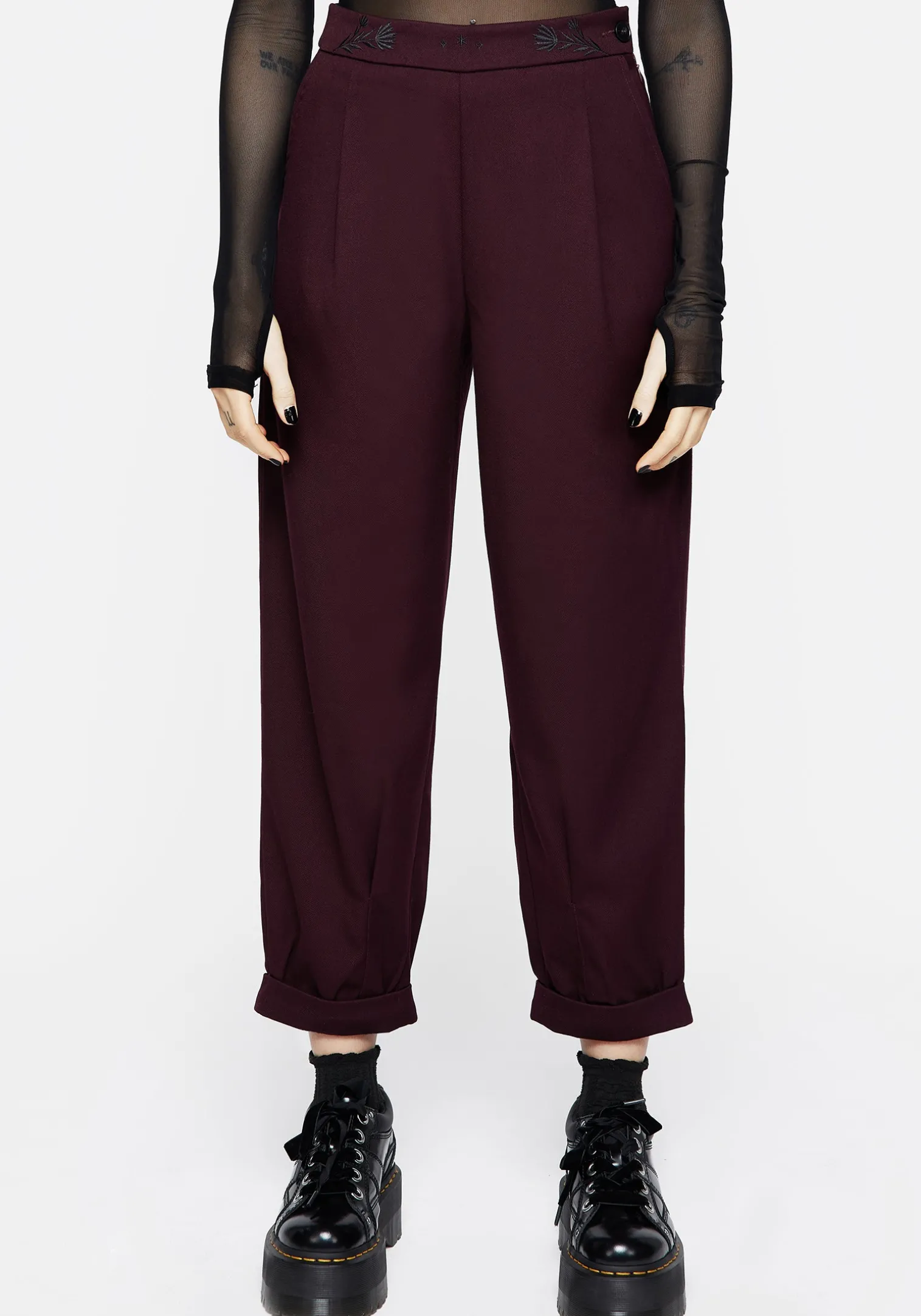 Salvia Floral Embroidered Balloon Trousers