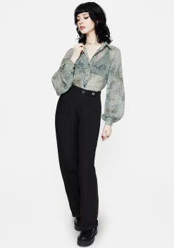 Sapphira Dragon Print Button Up Shirt