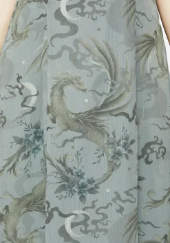 Sapphira Dragon Print Chiffon Midaxi Slip Dress