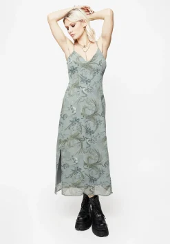 Sapphira Dragon Print Chiffon Midaxi Slip Dress