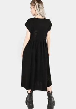Scutellaria Embroidered Button Up Midi Dress