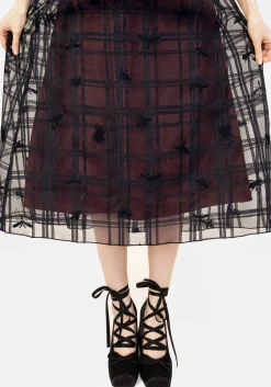 Sedona Organza Check Embroidered Midaxi Skirt