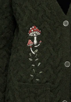 Seelie Embroidered Cable Knit Cardigan