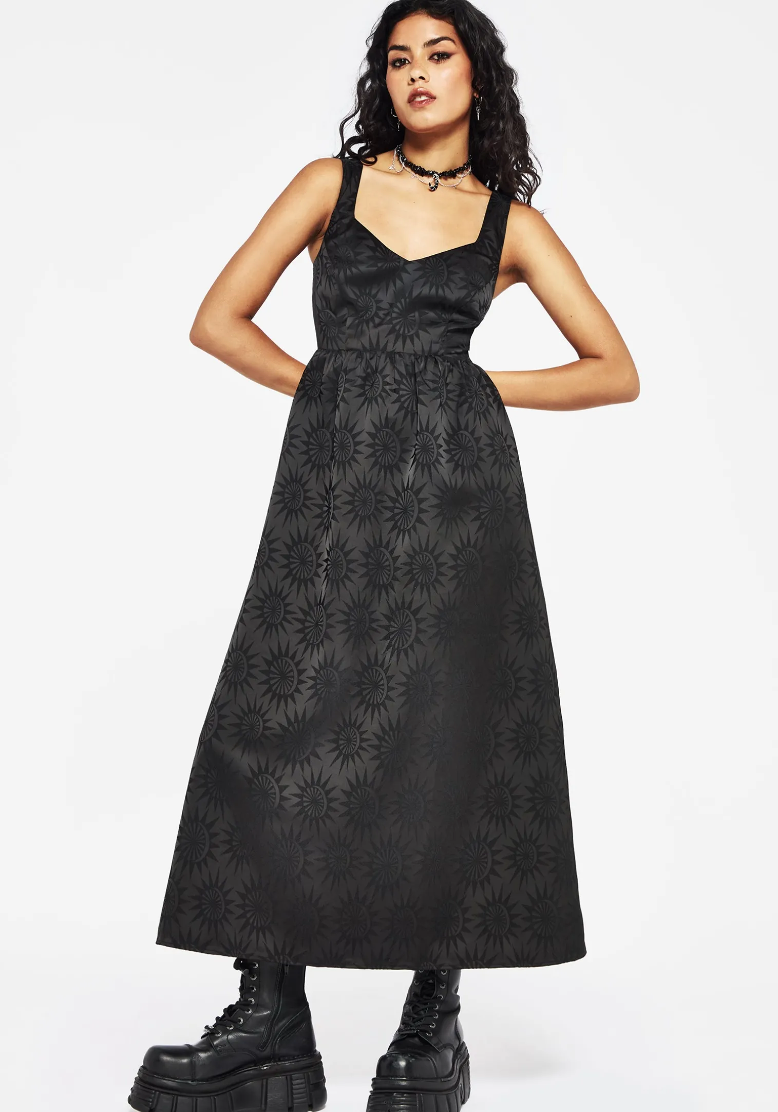 Semine Celestial Printed Cami Midi Dress