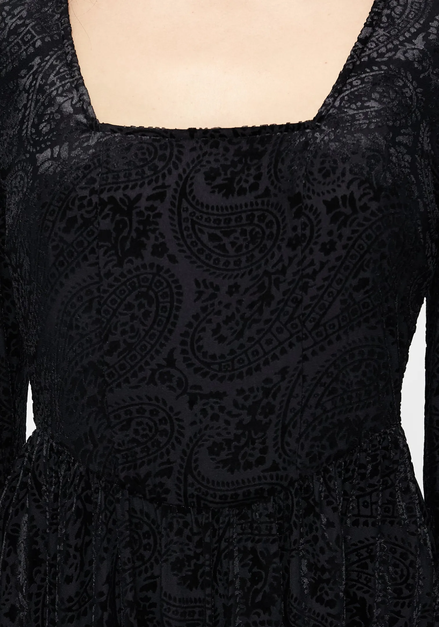 Sempre Velour Devore Corset Mini Dress with Neck Wrap