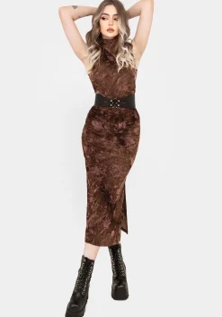 Serenade High Neck Ruched Floral Midaxi Dress