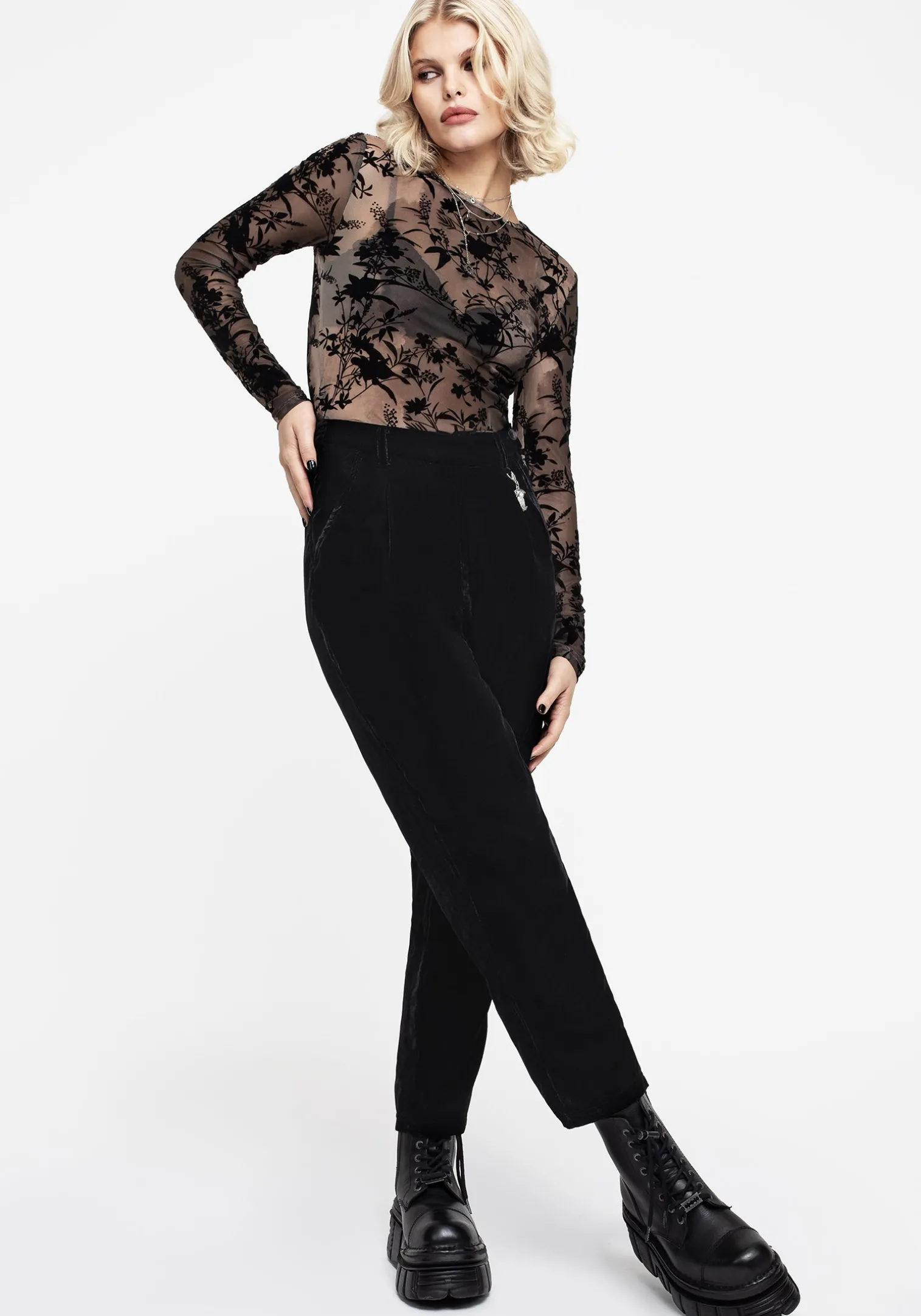 Shadow Velour Tapered Trousers