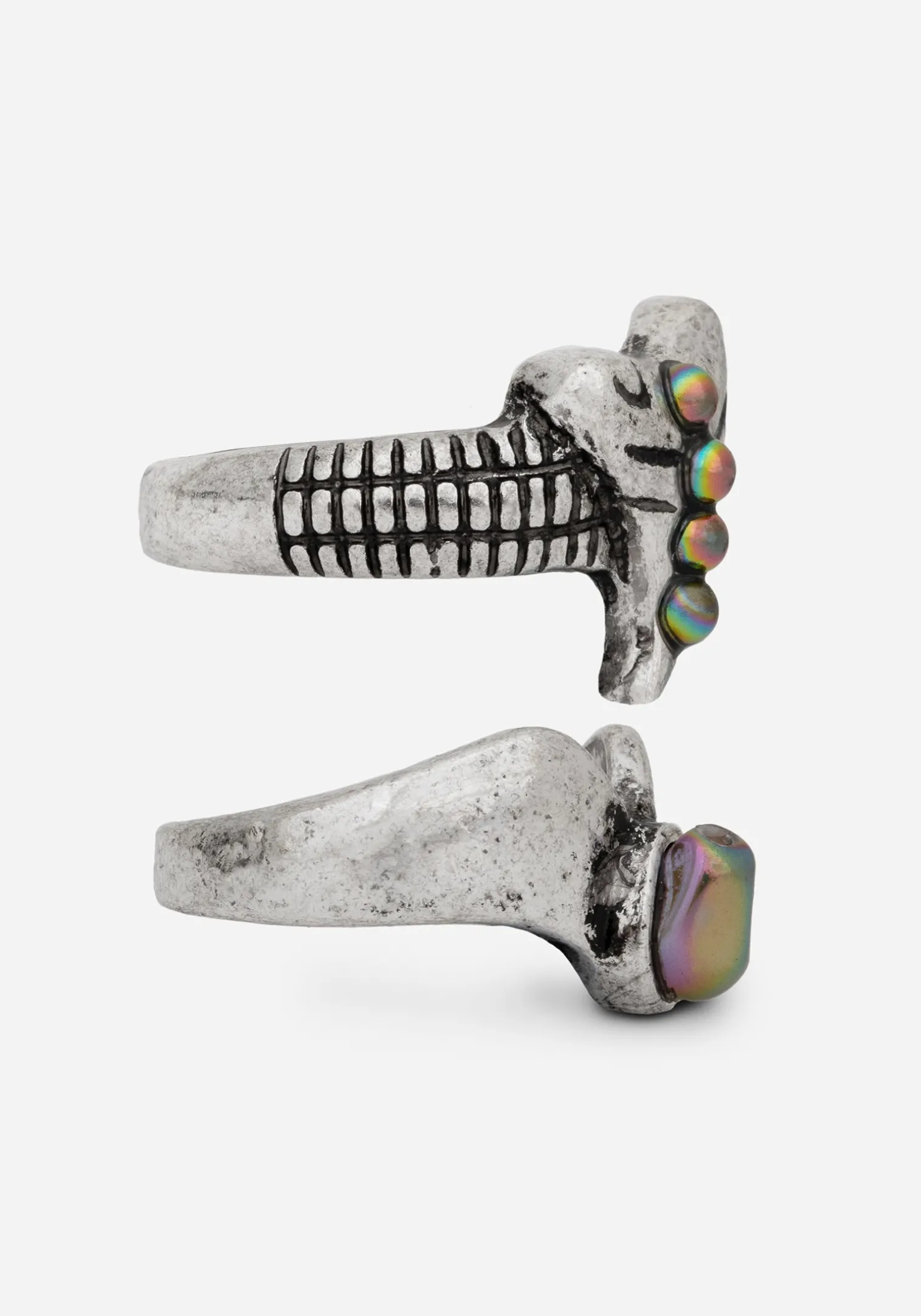 Shark Tooth Black Pearl Layered Ring Set