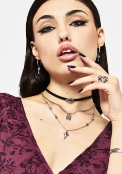 Shark Tooth Black Pearl Layered Necklace