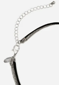 Shark Tooth Black Pearl Layered Necklace