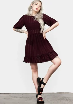 Sheer Smock Dress In Purple