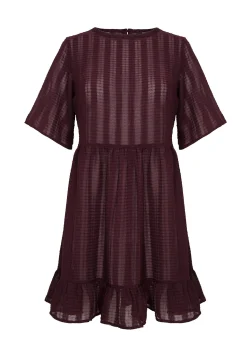 Sheer Smock Dress In Purple