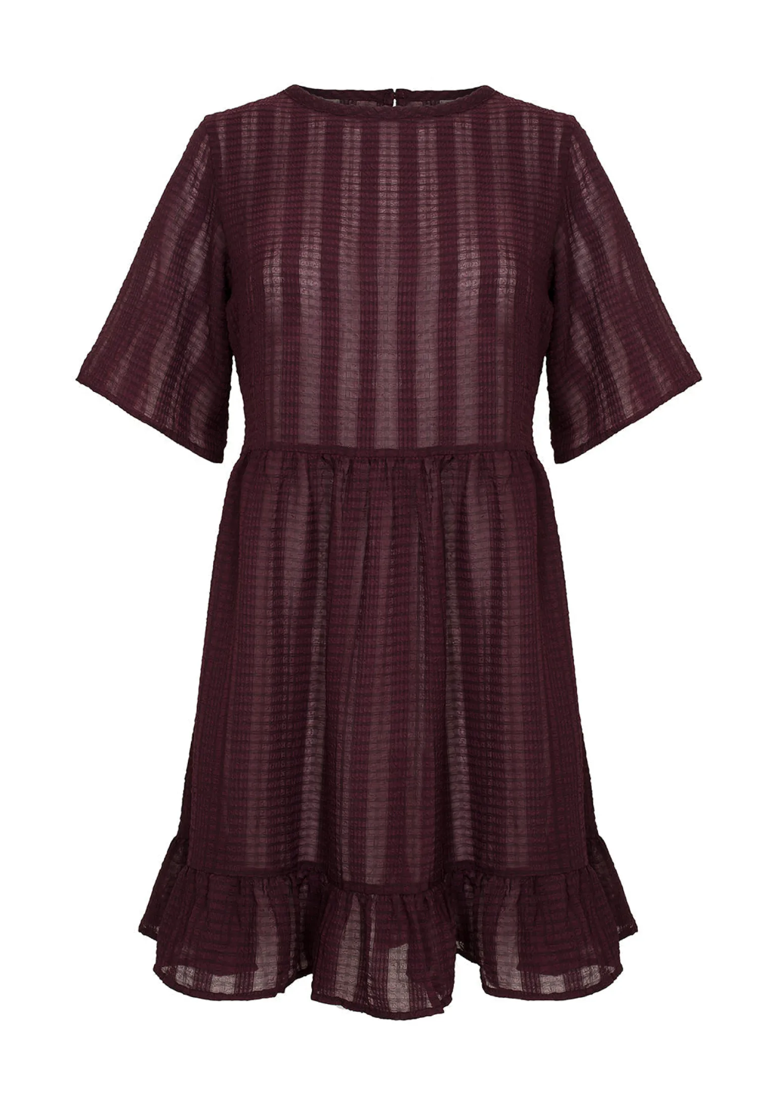 Sheer Smock Dress In Purple