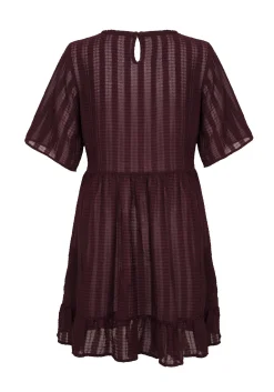 Sheer Smock Dress In Purple
