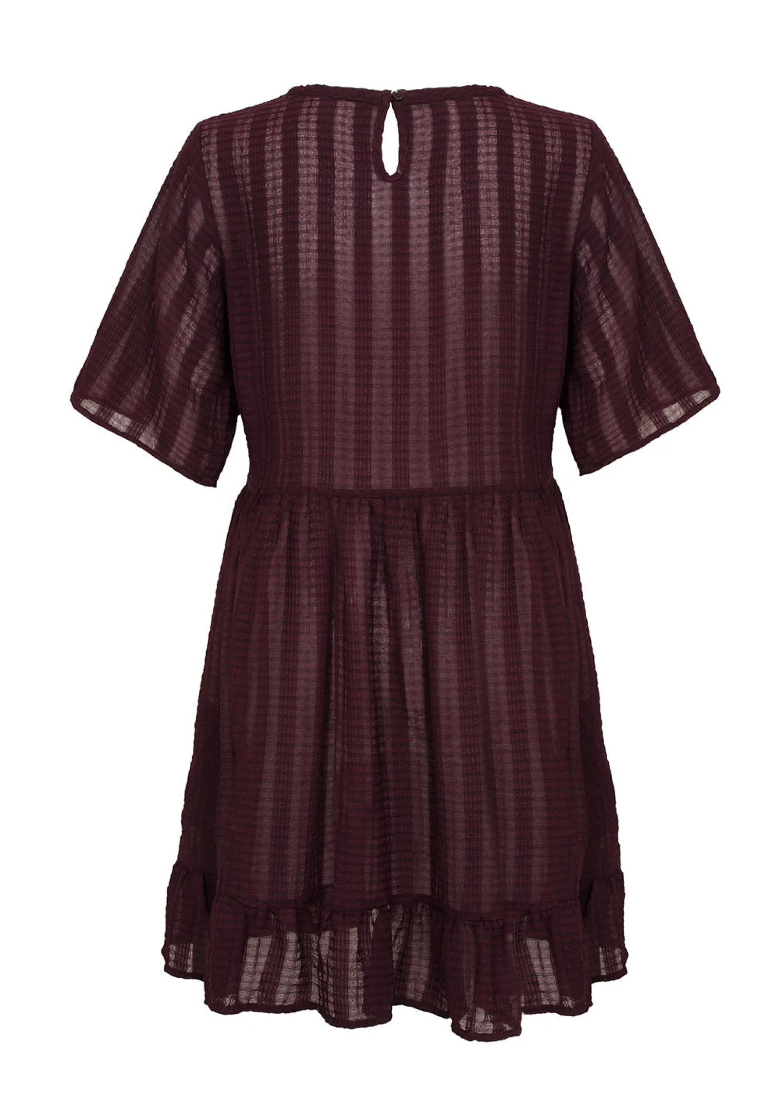 Sheer Smock Dress In Purple