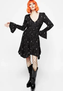 Sickle Moon Handkerchief Hem Mini Dress