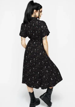 Sickle Moon Midi Shirt Dress