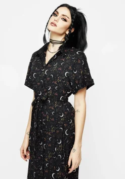 Sickle Moon Midi Shirt Dress
