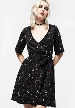 Sickle Moon Mini Wrap Dress