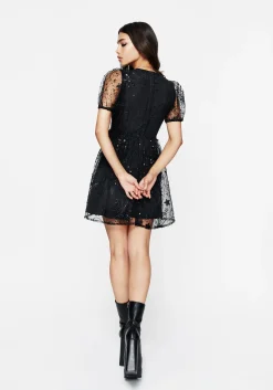 Sirius Sequined Puff Sleeve Mini Dress