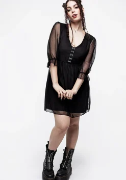 Sisterhood Ruched Hook & Eye Mini Skater Dress