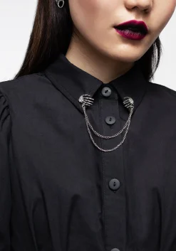 Skeleton Collar Bubble Hem Mini Dress