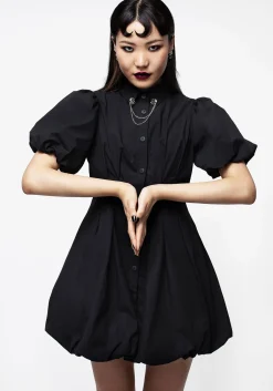 Skeleton Collar Bubble Hem Mini Dress