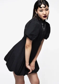 Skeleton Collar Bubble Hem Mini Dress