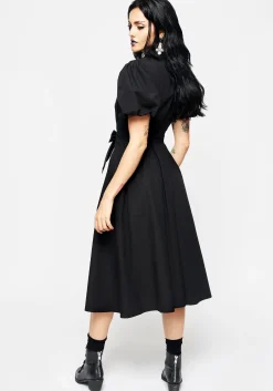 Skeleton Collar Midi Shirt Dress