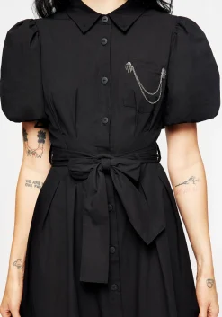 Skeleton Collar Midi Shirt Dress