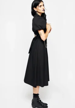 Skeleton Collar Midi Shirt Dress