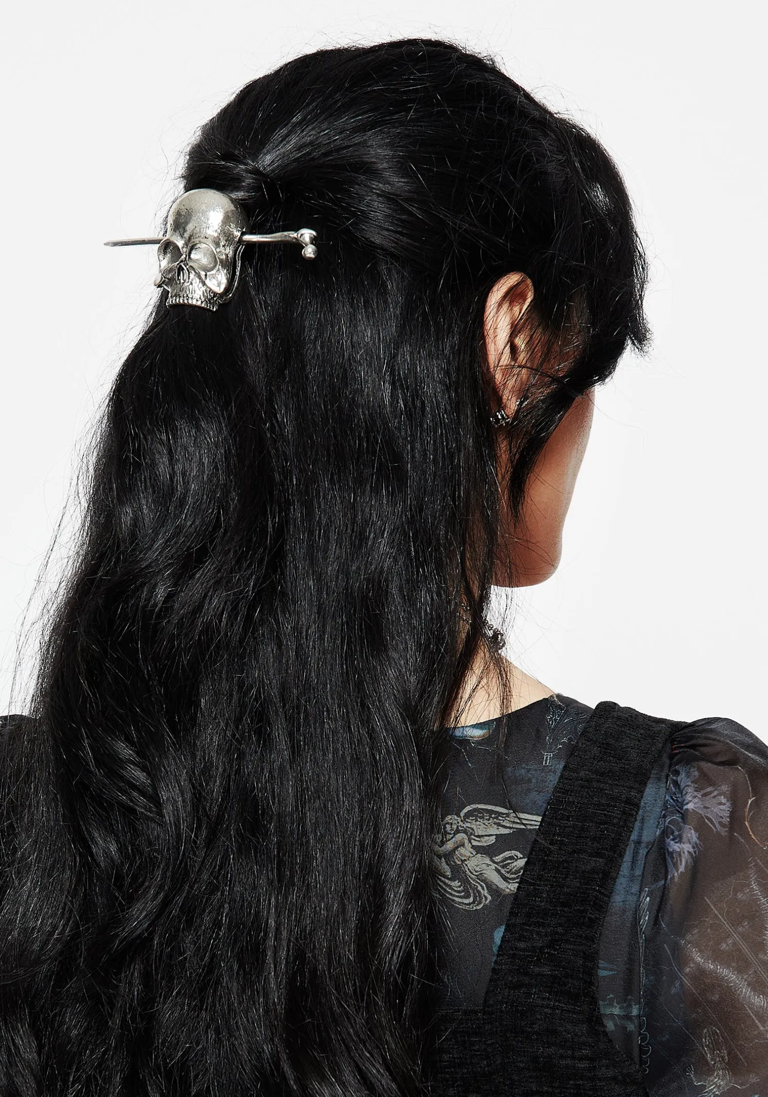 Skull Hair Slide with Pin