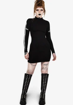 Skultro Mock Neck Bodycon Dress